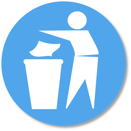 throwing away trash